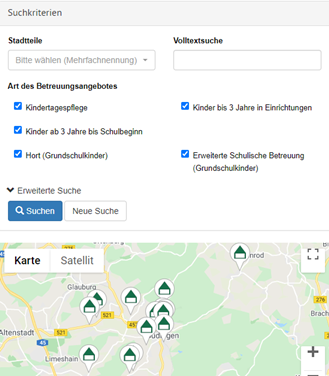 Suche nach Betreuungsangeboten