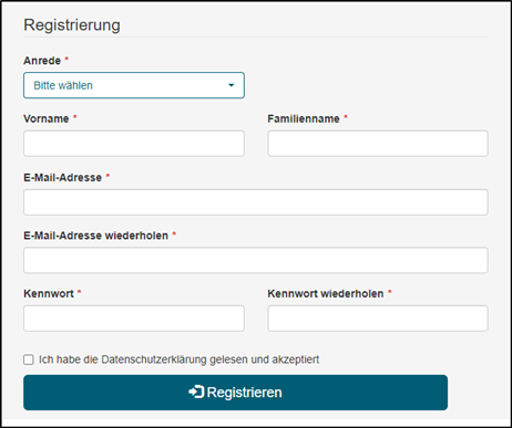 Registrierung Elternkonto