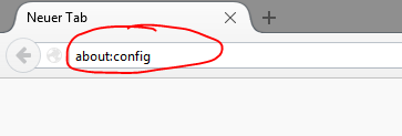 Adresse zur Firefox-Konfigurationsseite