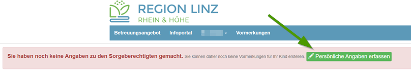 Persönliche Angaben erfassen I