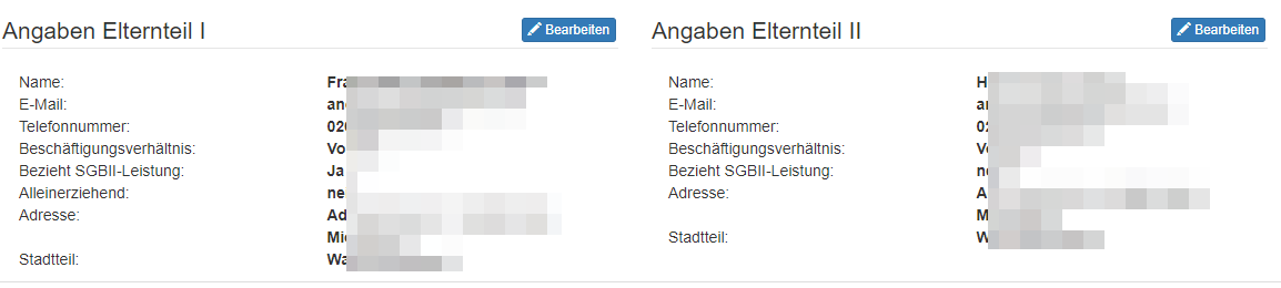 Ansicht Daten Elternteile
